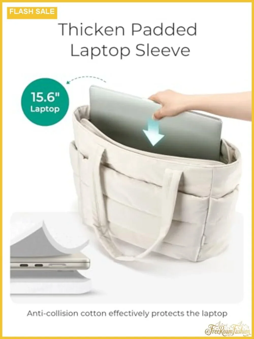 Lightweight Puffer Tote Bag for Women Work Laptop Shoulder Handbag Taslan